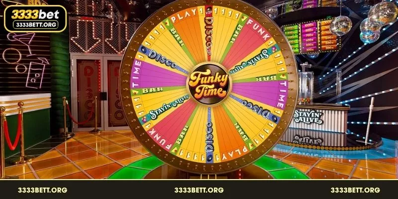 Experience the vibrant neon atmosphere of the Funky Time live studio
