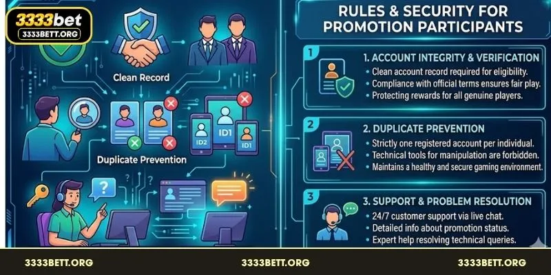 Security guidelines and account verification for promotional eligibility