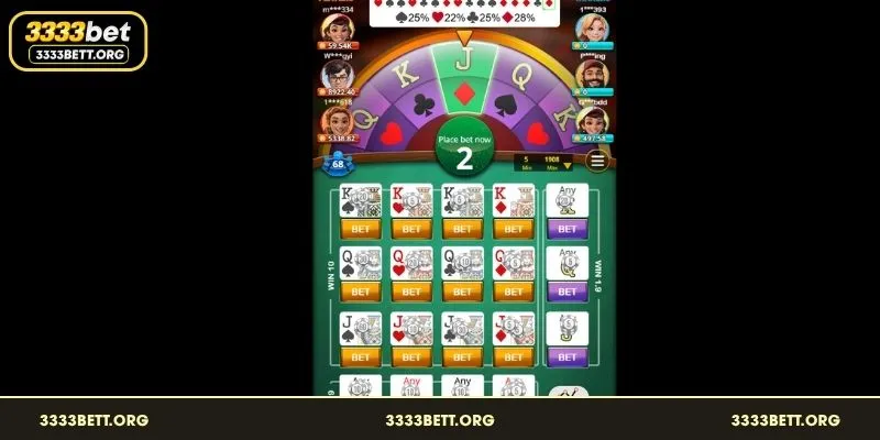 Win big rewards with the unique Poker Roulette card wheel system